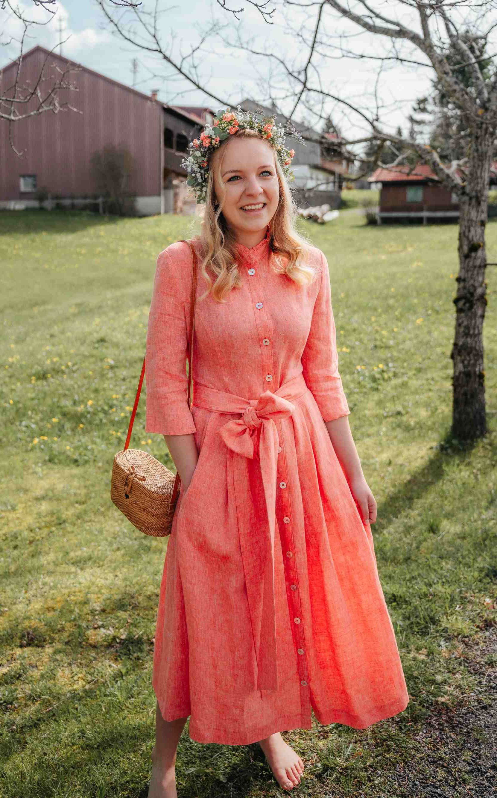 Leinenkleid Koralle - Tofana - 01.686917 Leinenkleid Koralle - Tofana - 01.686917